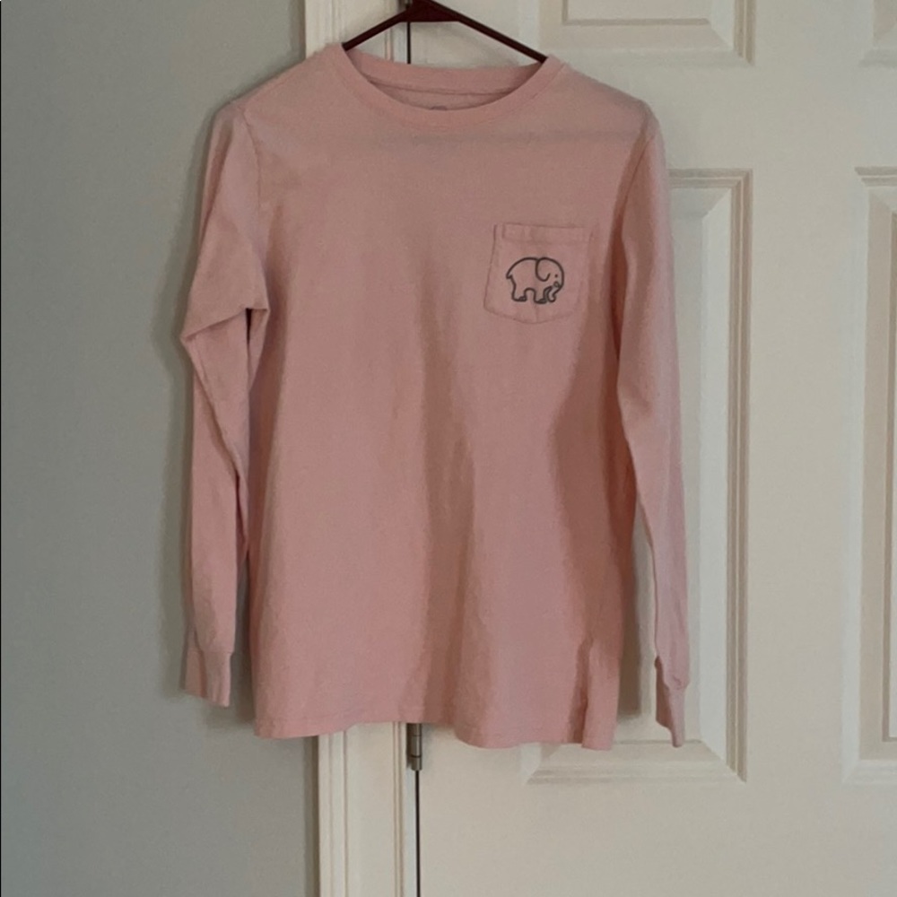 Pink ivory ella long-sleeve shirt.